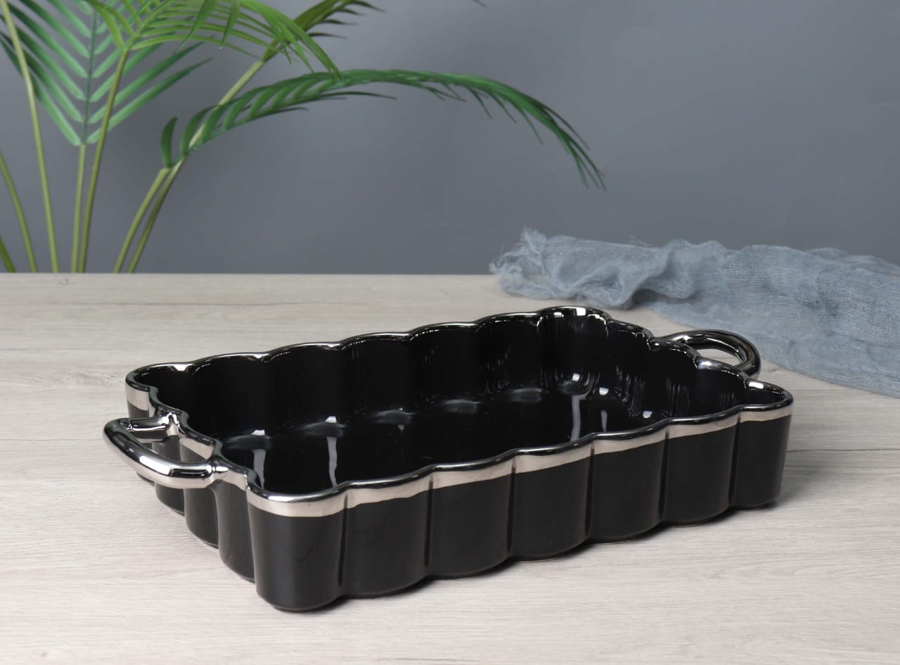 Rectangular Curved Edges Ceramic Baking Dish