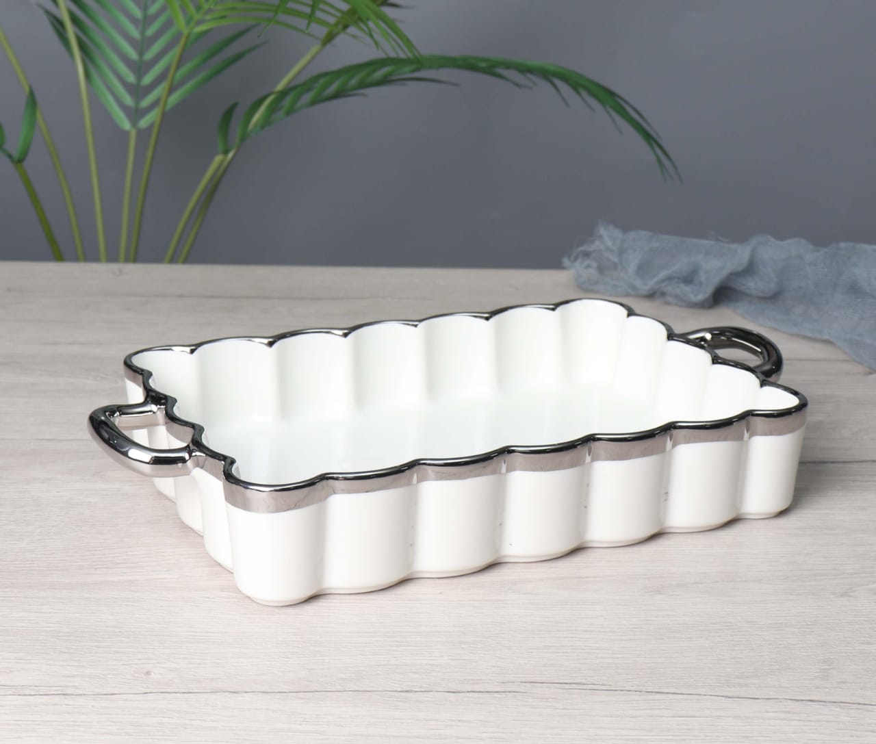 Rectangular Curved Edges Ceramic Baking Dish