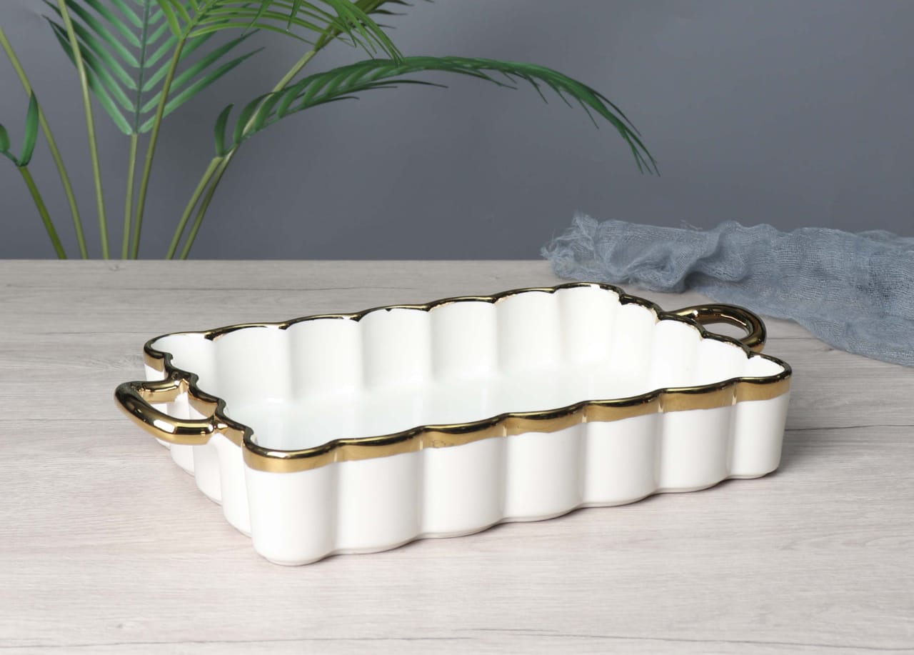 Rectangular Curved Edges Ceramic Baking Dish