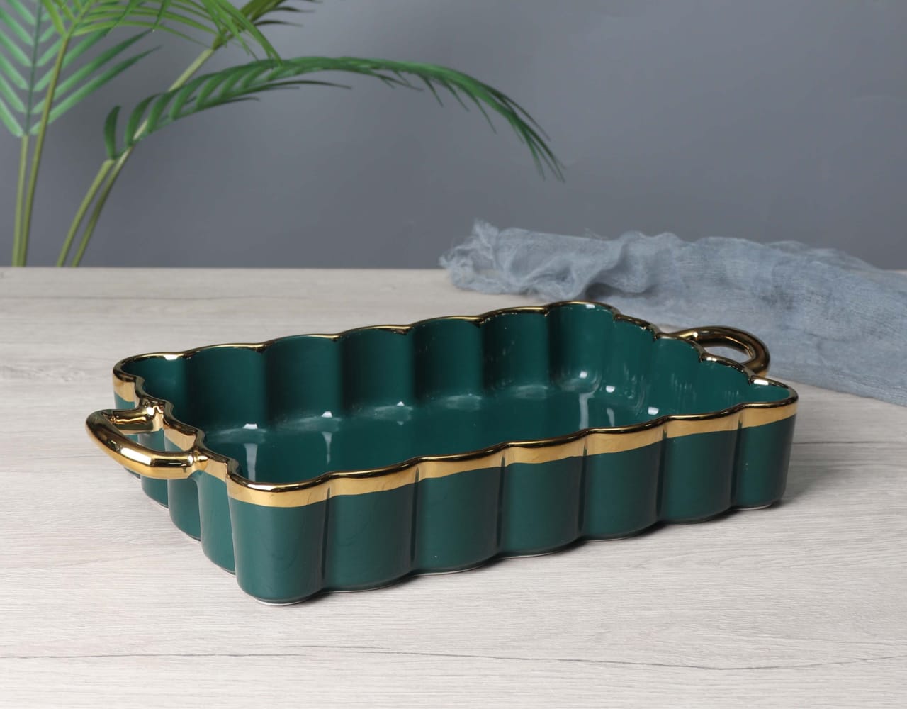 Rectangular Curved Edges Ceramic Baking Dish