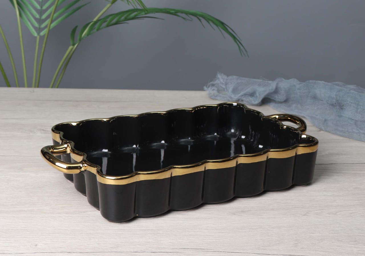 Rectangular Curved Edges Ceramic Baking Dish
