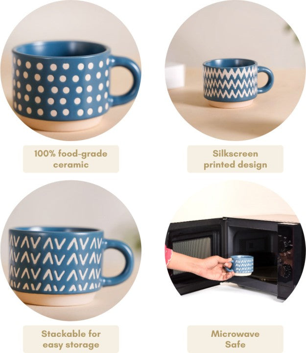 Bone China Engraved Campfire Ceramic Retro Coffee Mug