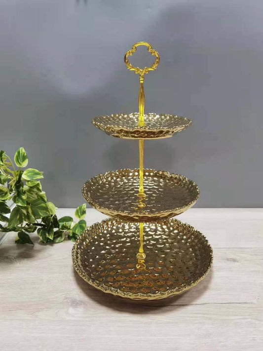 3 Tier Dessert Serving Stand With Metal Handles