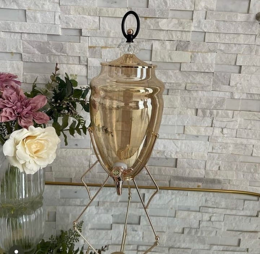 Juice Dispenser With Golden Stand