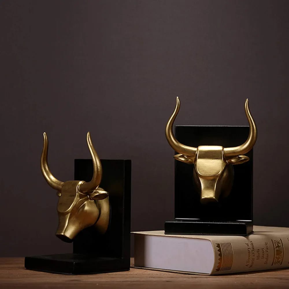 Retro Bull Head Bookend