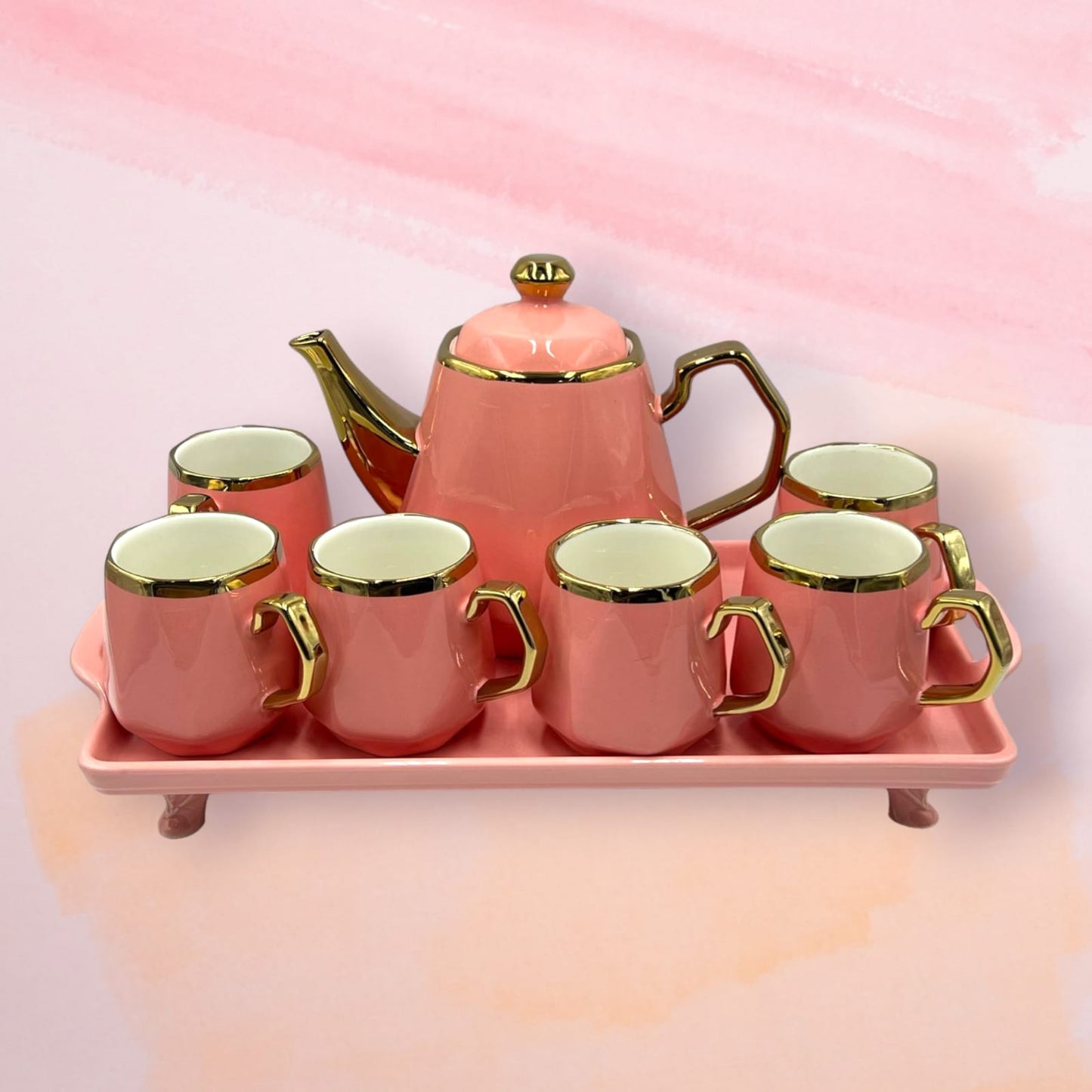 Luxury Porcelain Tea Set With Tray