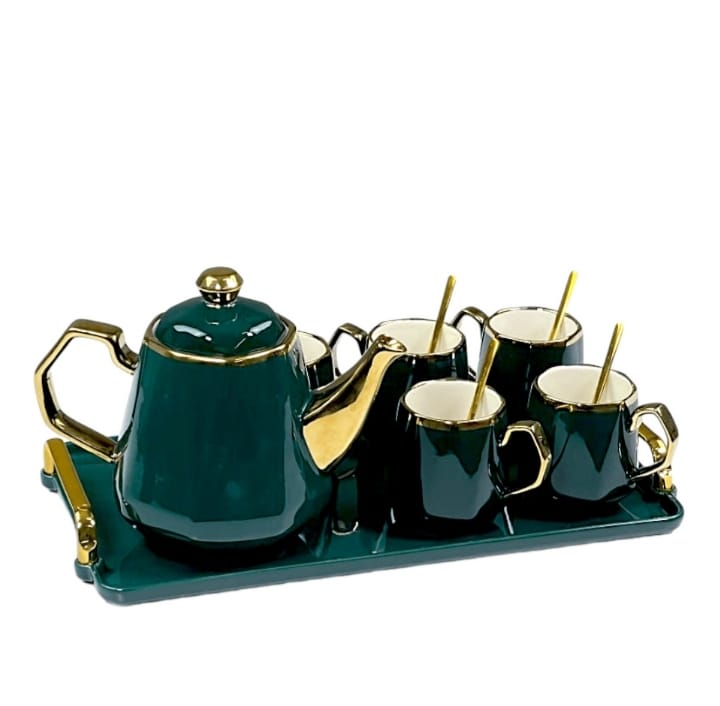 Luxury Porcelain Tea Set With Tray