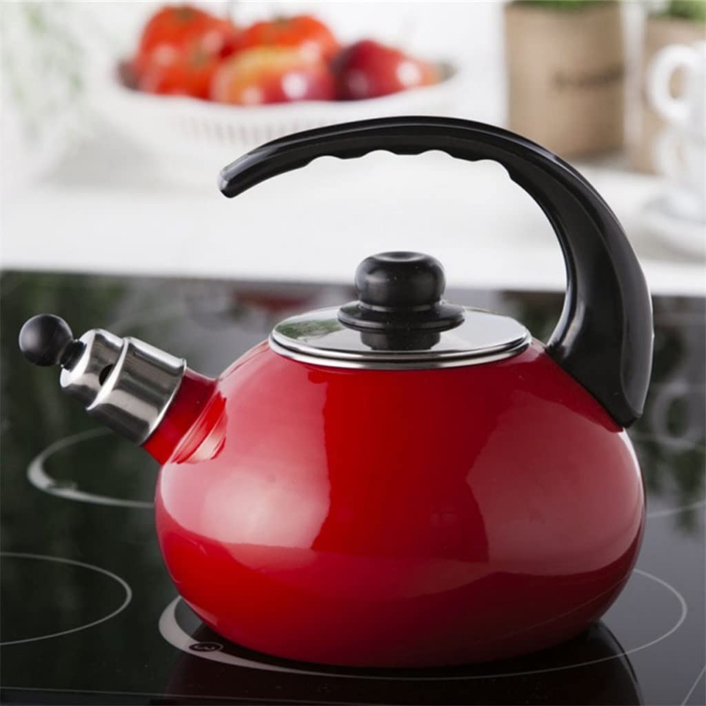 Classic Vintage Enamel Whistling Tea Kettle