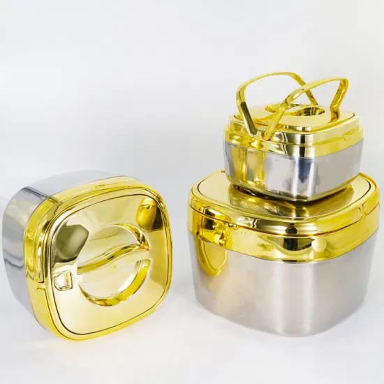 New Design Luxury Hotpot Set With Golden Top