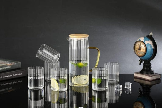 Classic Water Set with Wodden Lid - 7pcs