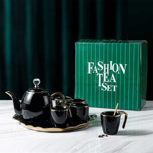 British Style Porcelain Tea Set With Luxury Tray