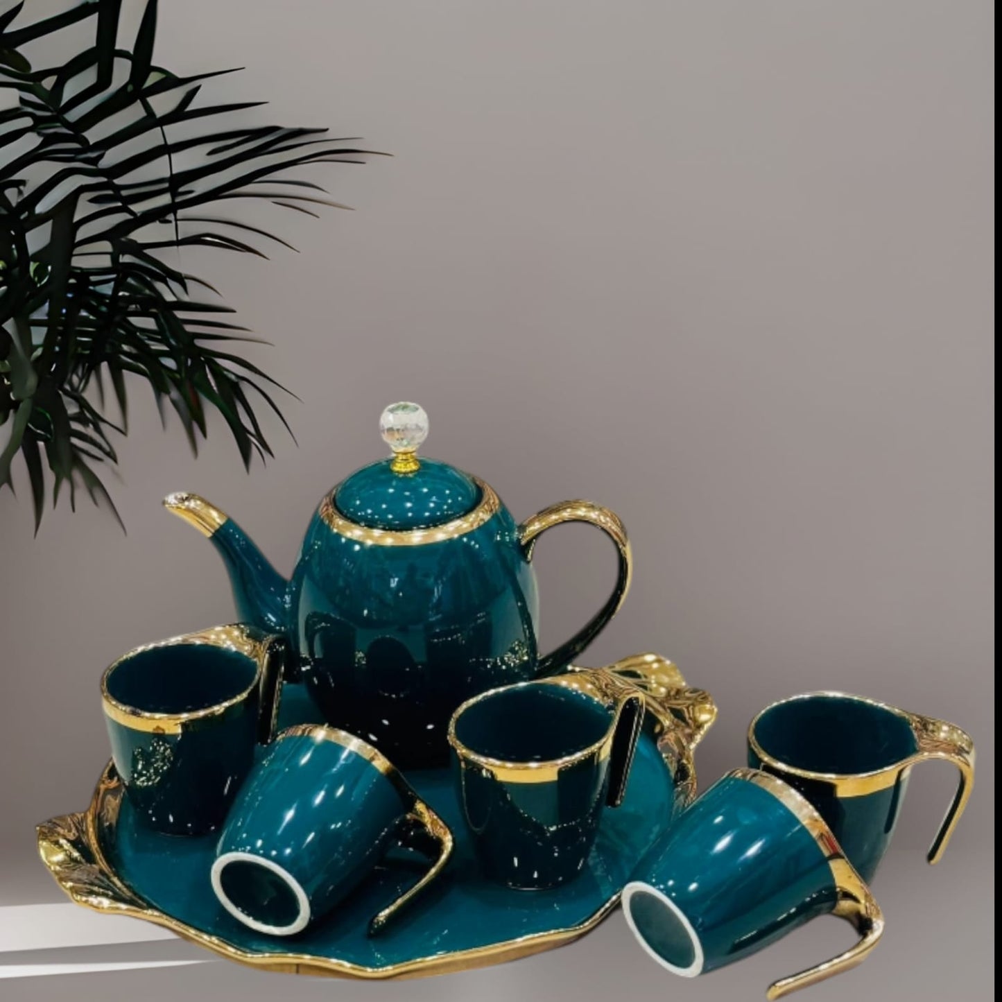 British Style Porcelain Tea Set With Luxury Tray