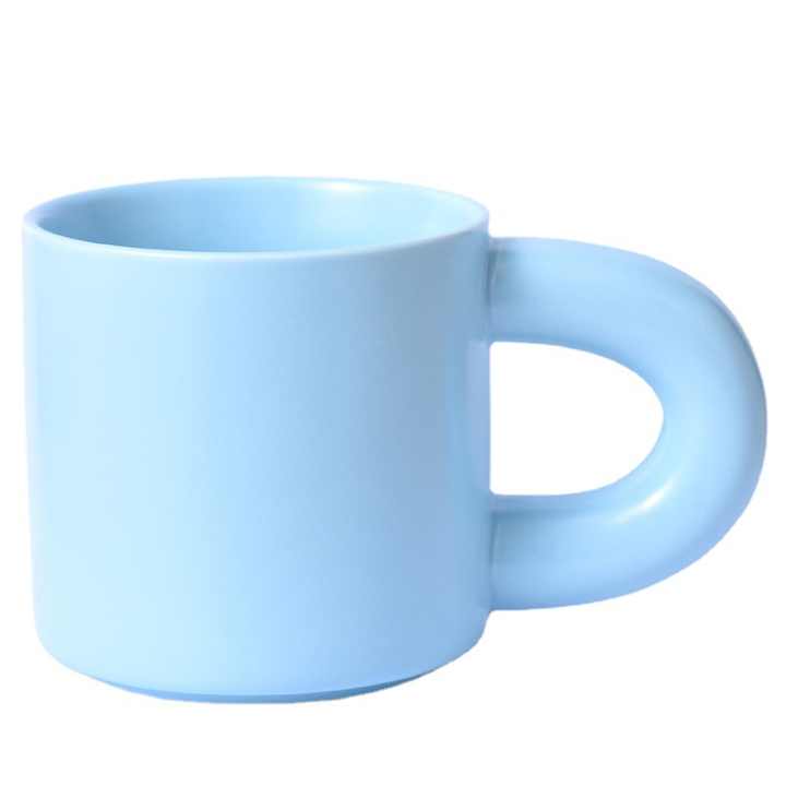 Creative Shape Ceramic Coffee Mug With Lovely Crooked Handle