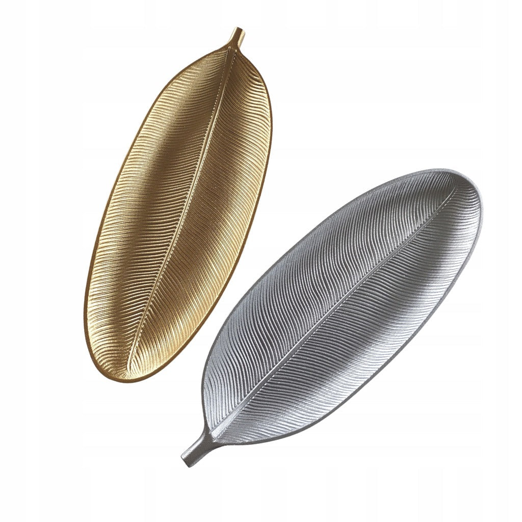 Leaf Shape Metal Serving Tray